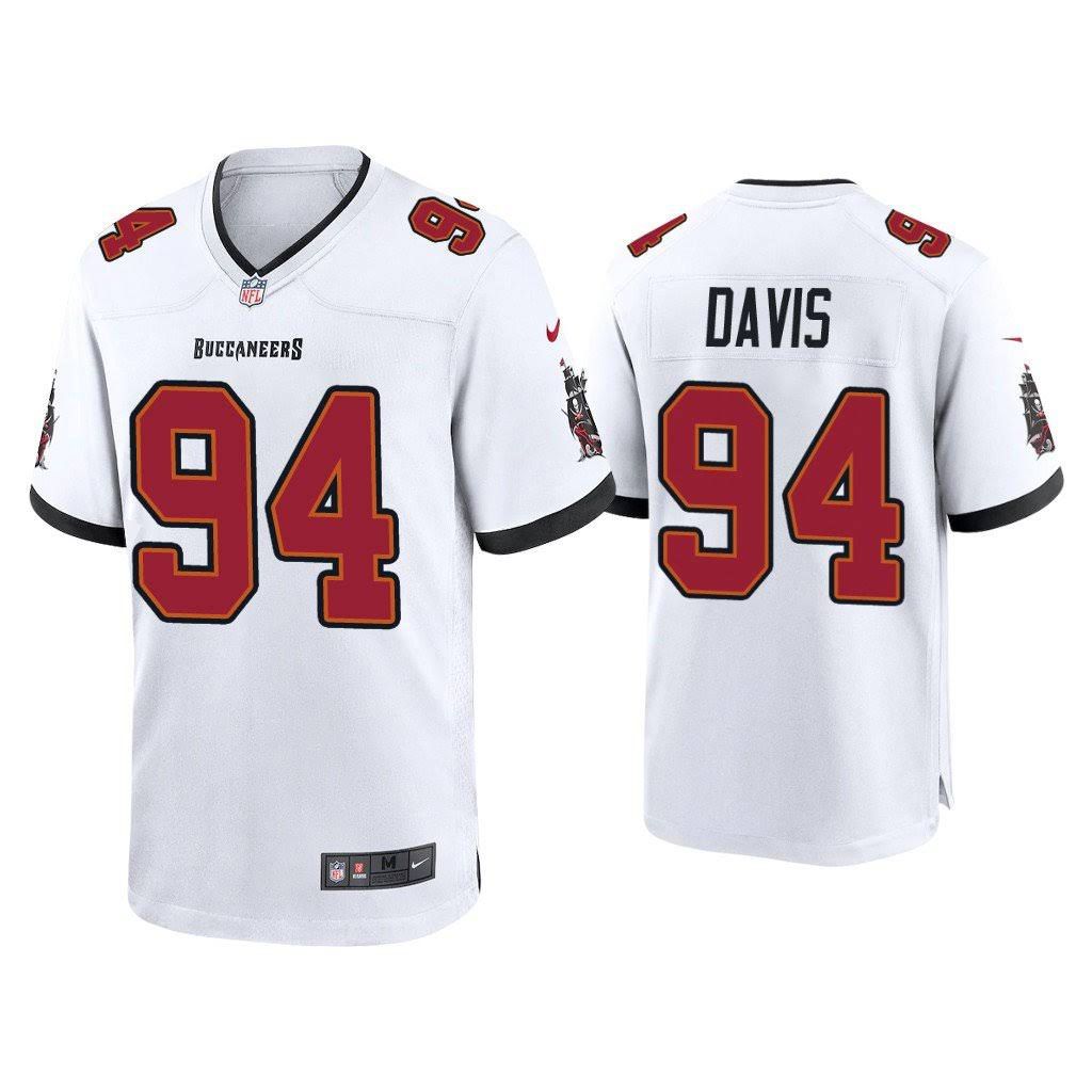 Men Tampa Bay Buccaneers #94 Khalil Davis Nike White Player Game NFL Jersey->customized nfl jersey->Custom Jersey